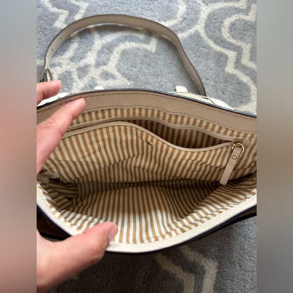 Kate Spade Lola Ave Lia Pebbled Leather Crossbody Messenger Purse Chalk White - Picture 5 of 15